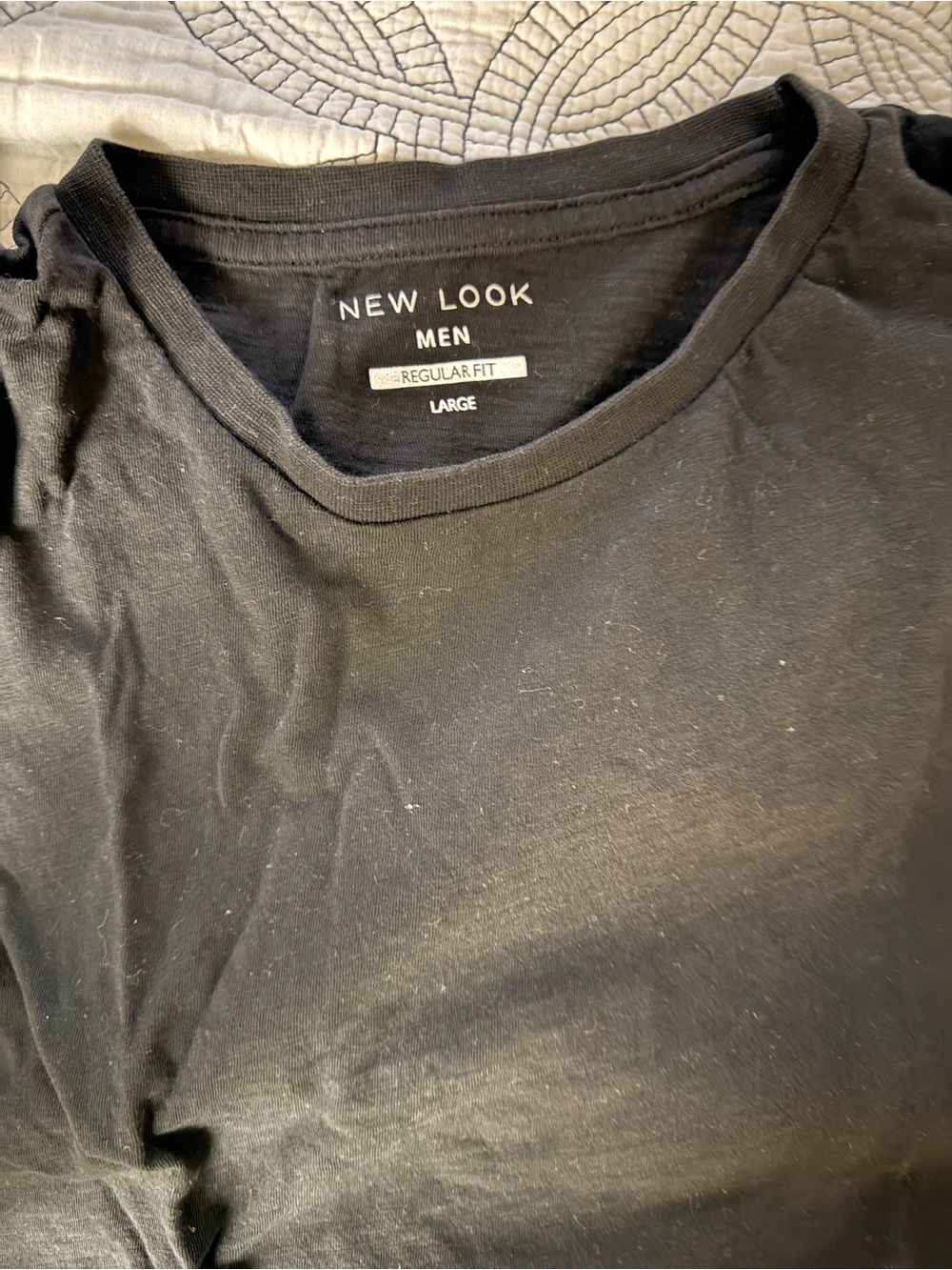 New Look Men Black Crew Neck Short Sleeve Tee